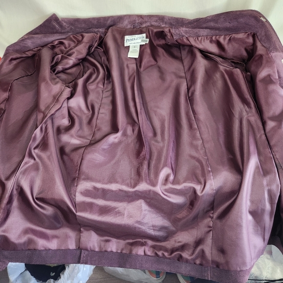 Pendleton Womens Purple Suede Leather Jacket Size S. - Picture 8 of 10